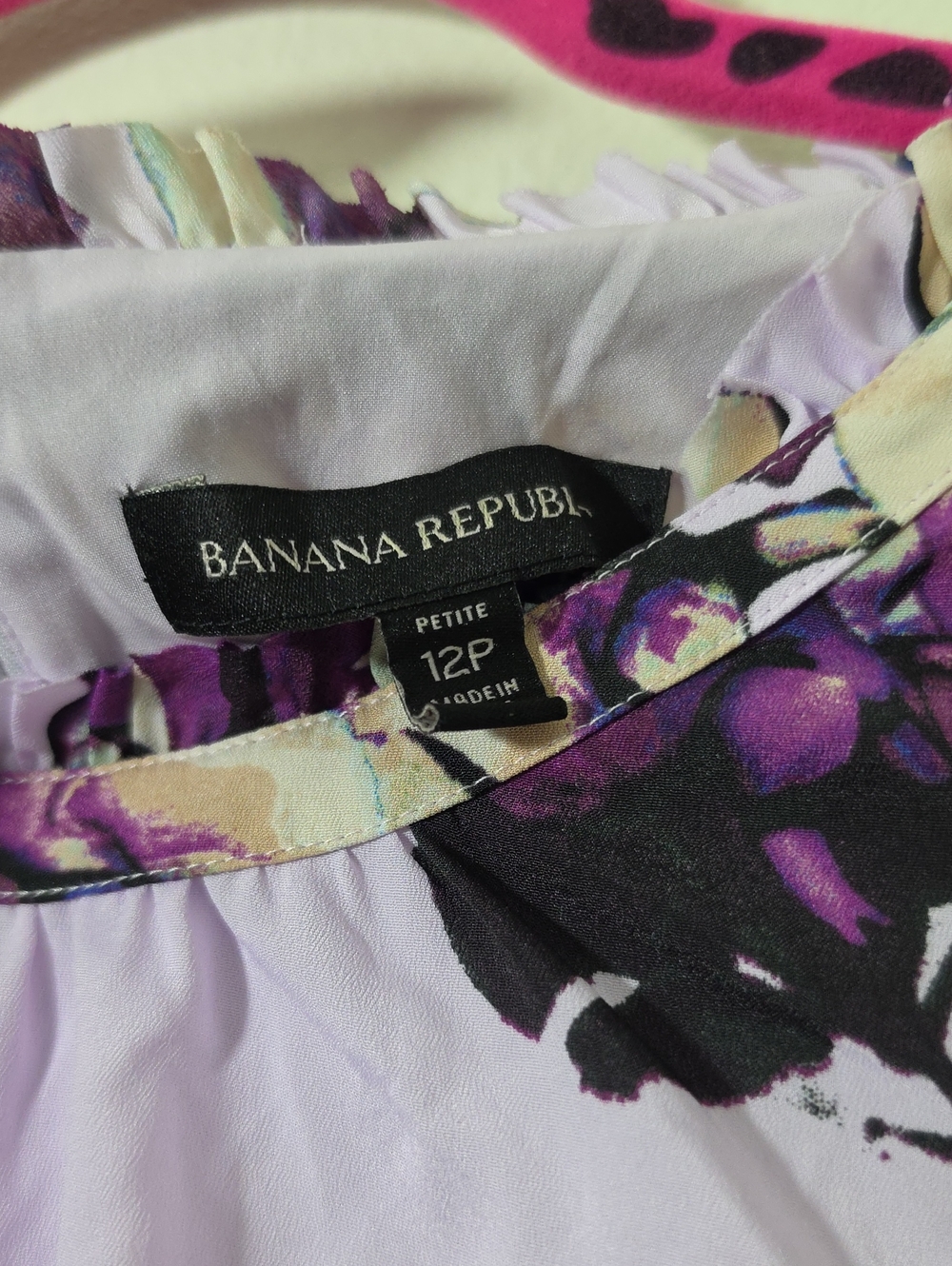 Banana Republic Floral Lavender Tiered Sheath Dress 12P - Picture 4 of 5